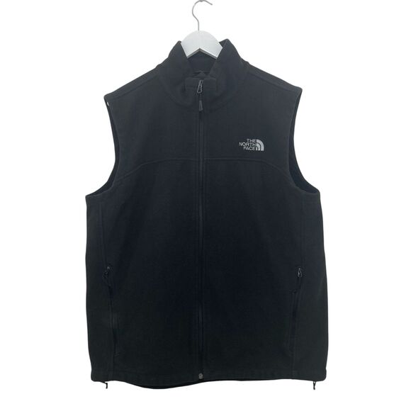 The North Face Front Range Fleece Vest - Men's L Full Zip Pockets Black Logo - Picture 1 of 14